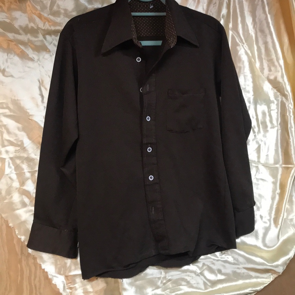 Retro Brown Top with Butterfly Collar